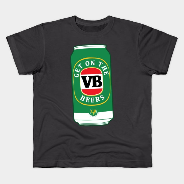 Get on the beers Kids T-Shirt by HiPolly